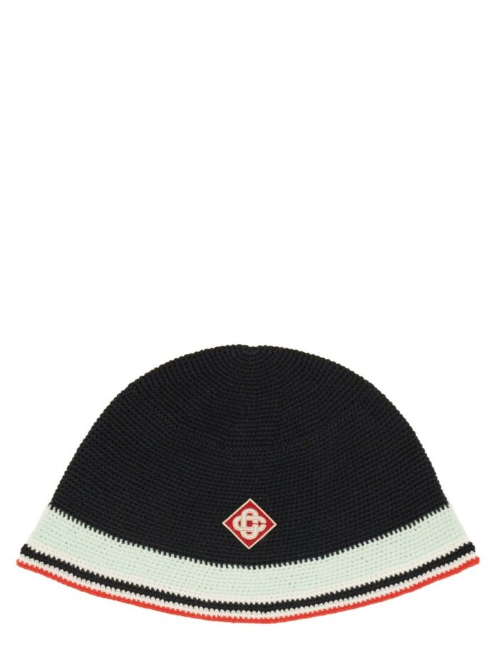 CASABLANCA CROCHET HAT WITH LOGO