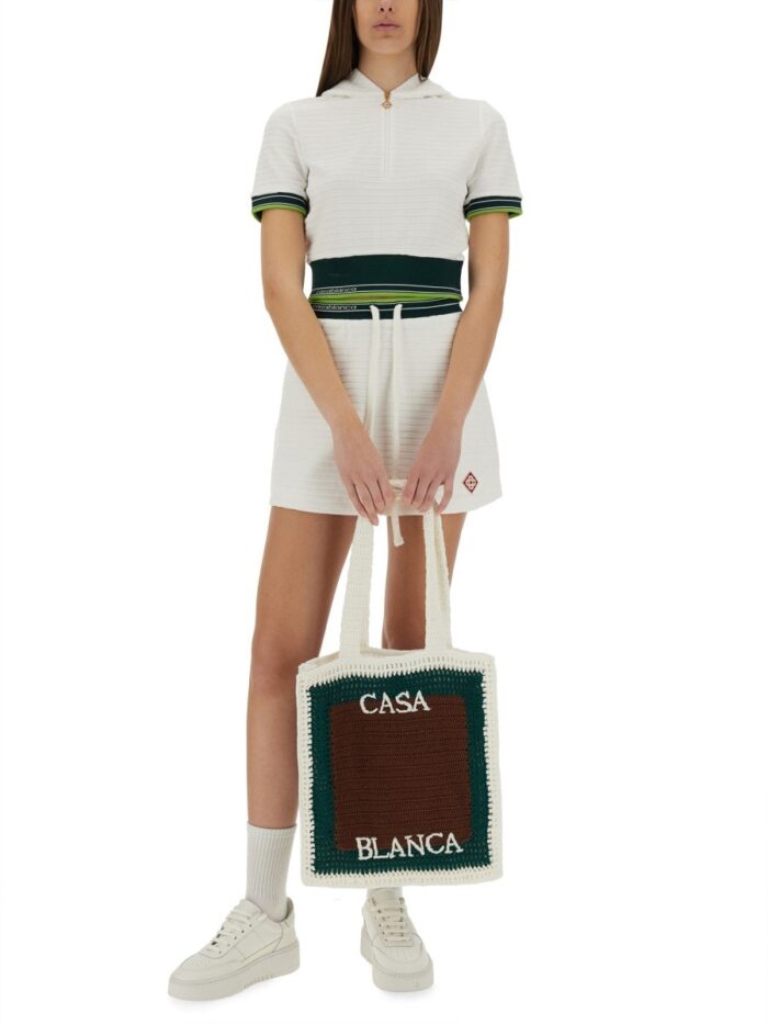 CASABLANCA CROPPED TENNIS SHIRT