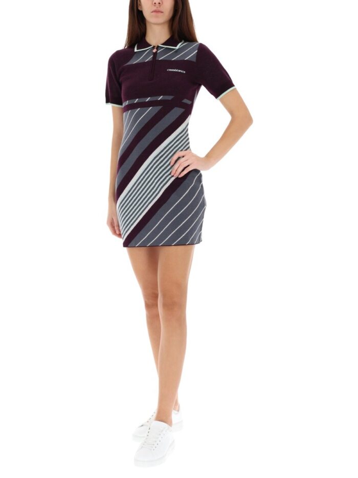 CASABLANCA "DIAGONAL" TENNIS POLO DRESS