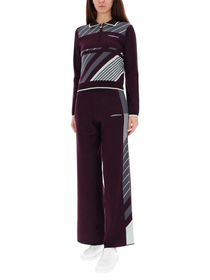 CASABLANCA "DIAGONAL" TENNIS POLO SHIRT