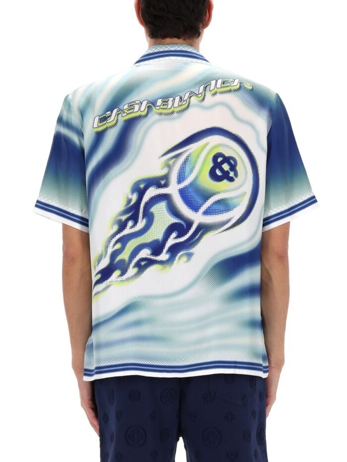 CASABLANCA "FLAMING TENNIS BALL" SHIRT