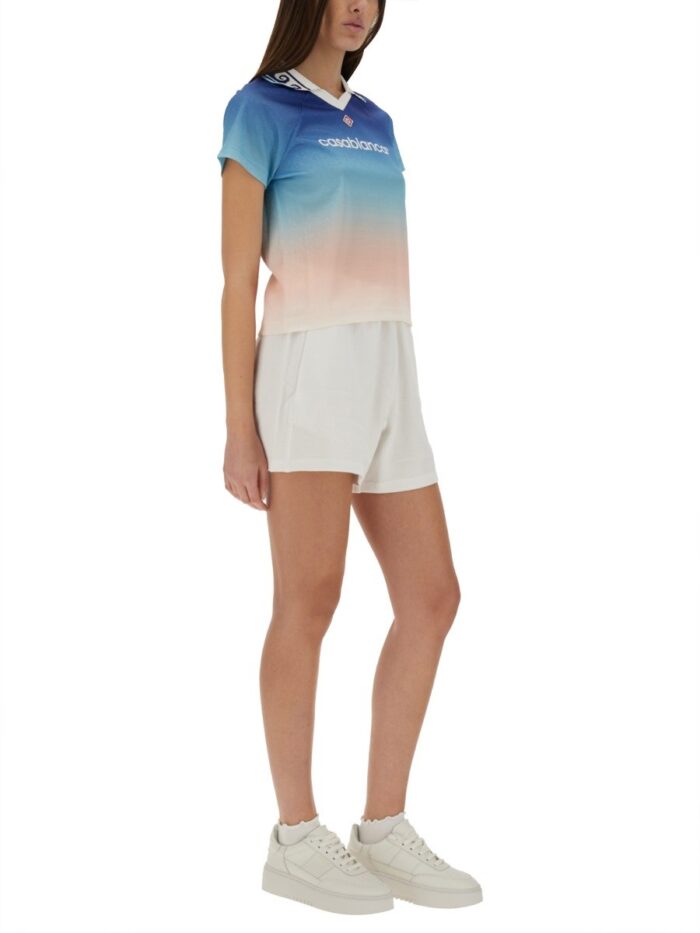 CASABLANCA "JACQUARD MONOGRAM FOOTBALL" T-SHIRT