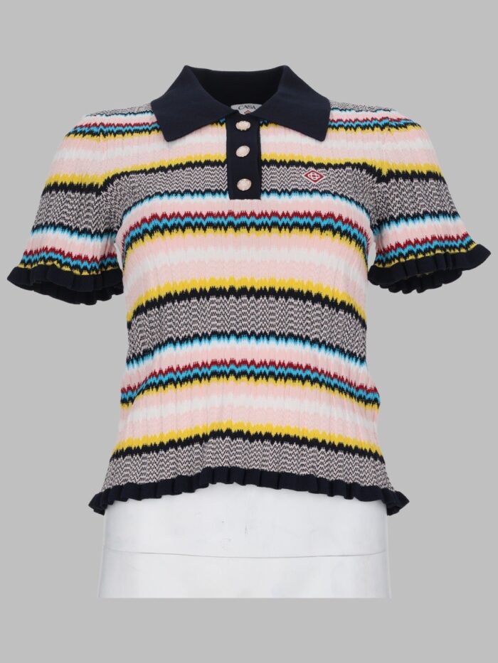 casablanca maglia polo con motivo chevron CASABLANCA MAGLIA POLO CON MOTIVO CHEVRON