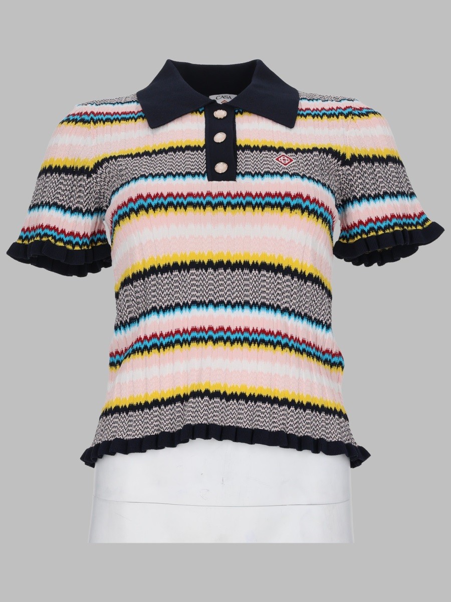 CASABLANCA MAGLIA POLO CON MOTIVO CHEVRON