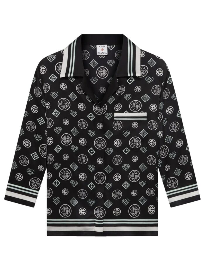 casablanca "monogram" pajama shirt CASABLANCA "MONOGRAM" PAJAMA SHIRT