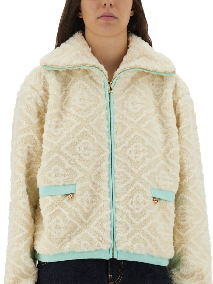CASABLANCA MONOGRAMMED FLEECE JACKET