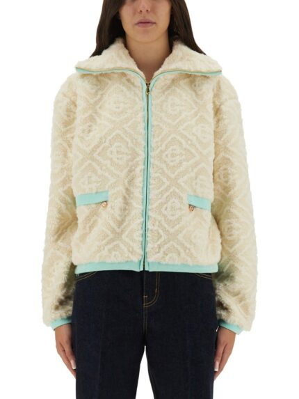 CASABLANCA MONOGRAMMED FLEECE JACKET