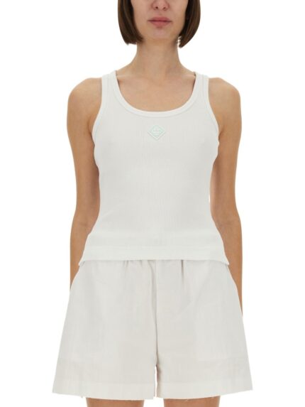 CASABLANCA RIBBED COTTON TANK TOP