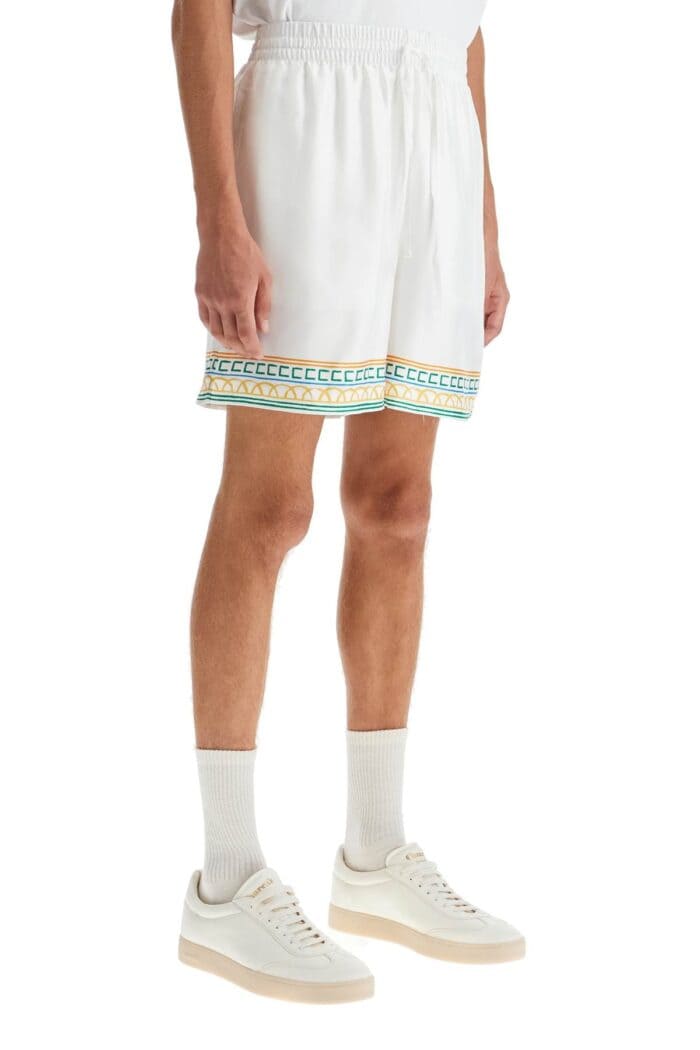 CASABLANCA Silk Bermuda Shorts 'crayon Temple