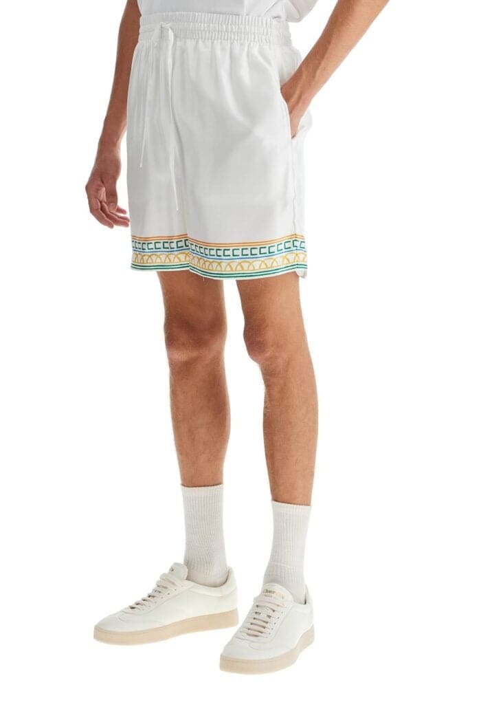 CASABLANCA Silk Bermuda Shorts 'crayon Temple