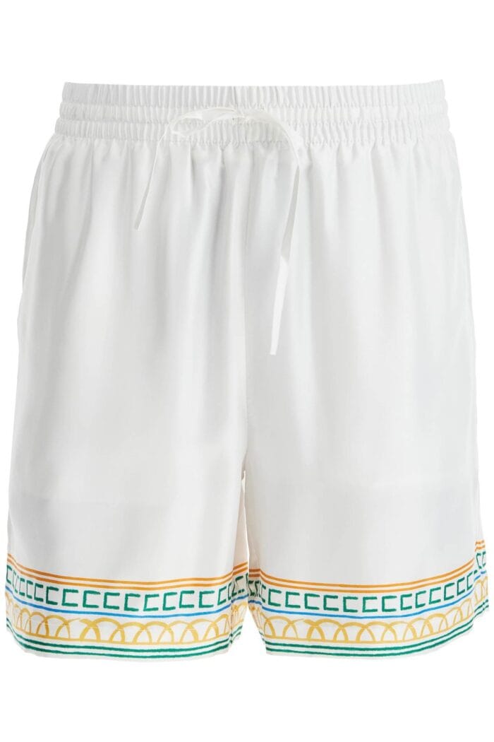 CASABLANCA Silk Bermuda Shorts 'crayon Temple