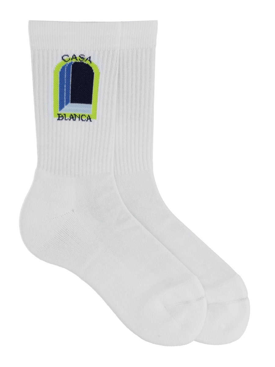 CASABLANCA SOCKS WITH LOGO