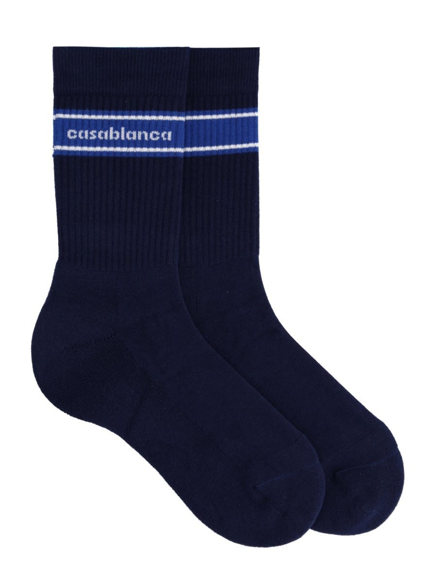 CASABLANCA SOCKS WITH LOGO
