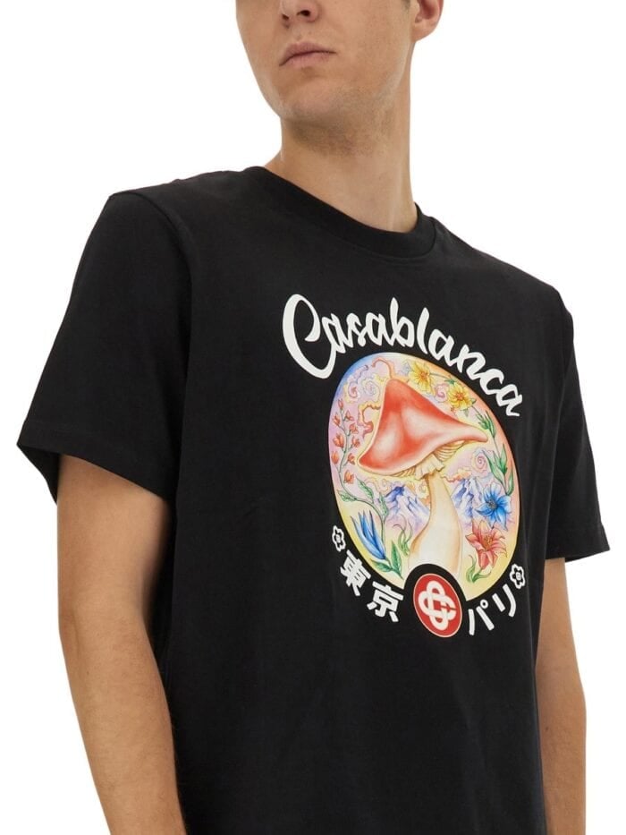 CASABLANCA T-SHIRT WITH PRINT