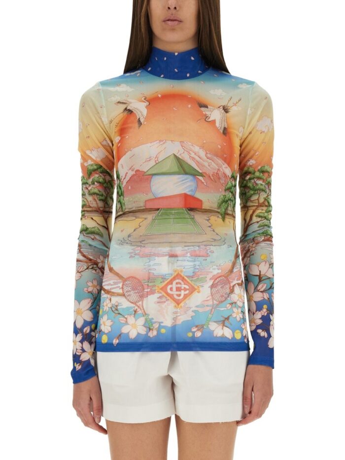 casablanca "tennis club" mesh top CASABLANCA "TENNIS CLUB" MESH TOP