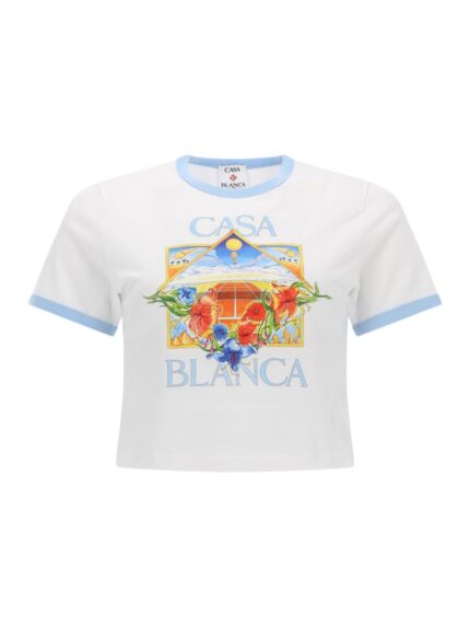 CASABLANCA "TENNIS LANDSCAPE RINGER" T-SHIRT