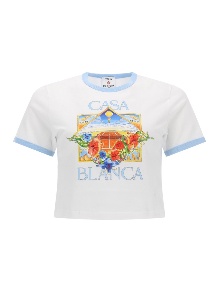 CASABLANCA "TENNIS LANDSCAPE RINGER" T-SHIRT
