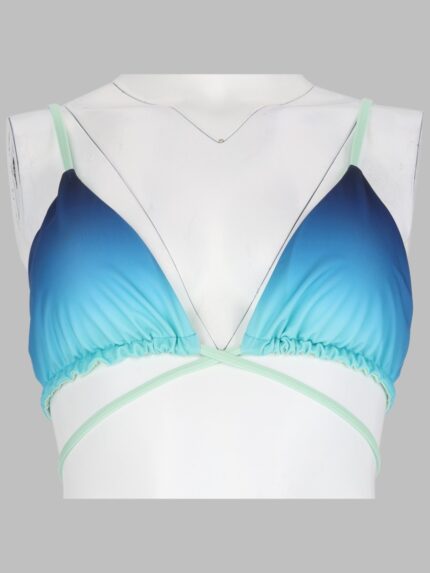 CASABLANCA TOP BIKINI CON STAMPA GRADIENT E PERLINE