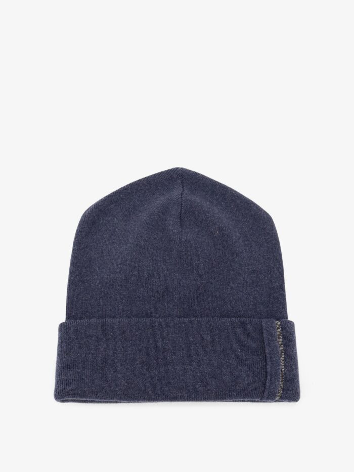 brunello cucinelli cashmere hat with monili detail Brunello Cucinelli Cashmere Hat With Monili Detail