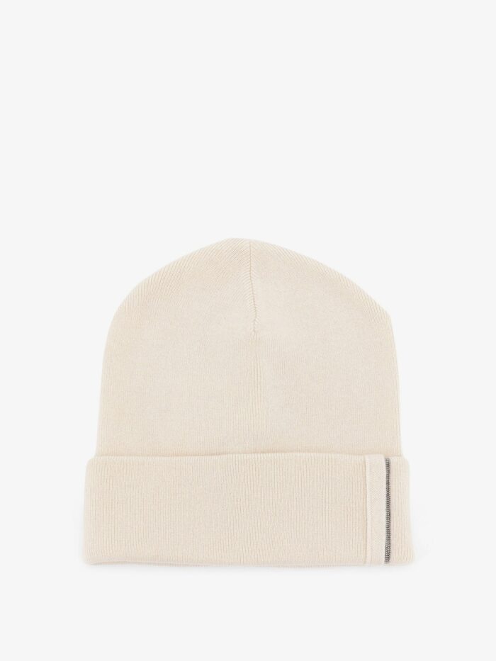 brunello cucinelli cashmere hat with monili detail Brunello Cucinelli Cashmere Hat With Monili Detail