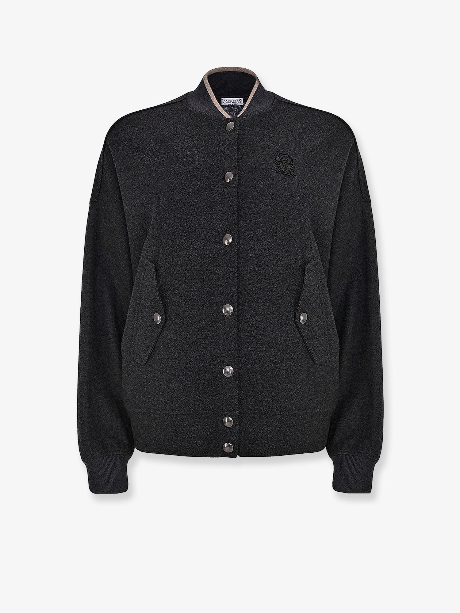 Brunello Cucinelli Cashmere Interlock Bomber Jacket With Logo