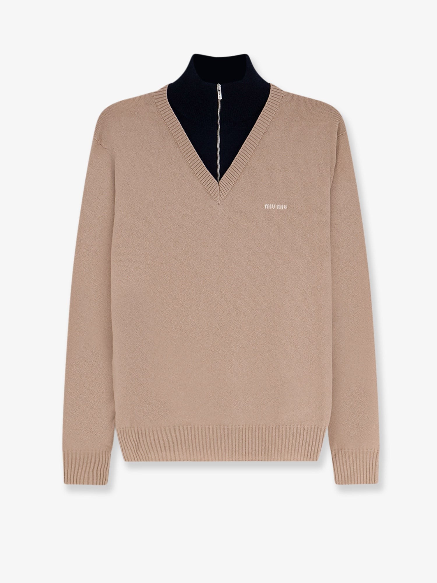 Miu Miu Cashmere Sweater With Logo Inlay