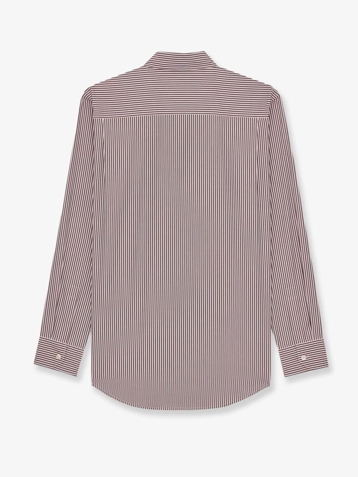 Saint Laurent Cassandre Cotton Shirt With Striped Pattern