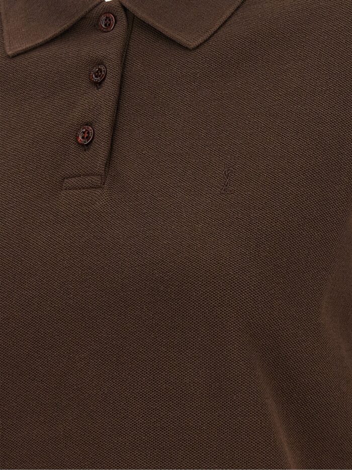 Saint Laurent 'Cassandre' Crop Polo Shirt