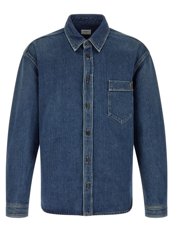saint laurent 'cassandre' denim shirt Saint Laurent 'Cassandre' Denim Shirt