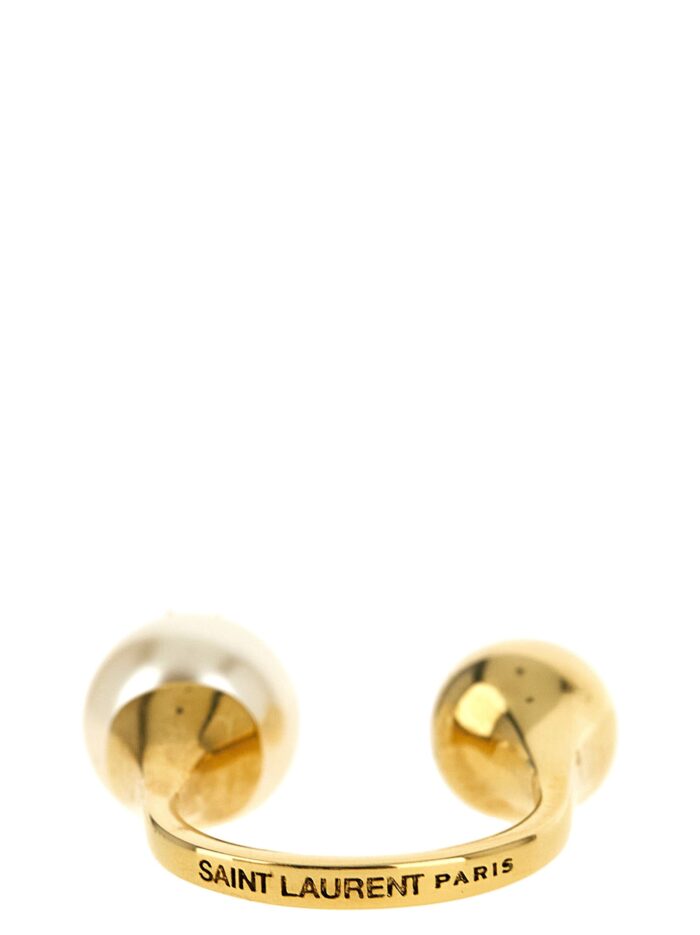 Saint Laurent 'Cassandre' Ring With Pearl And Sphere
