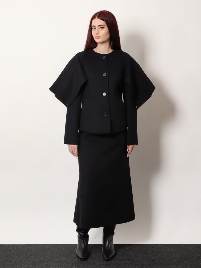 R2w Catran Midi Wool And Cashmere Skirt