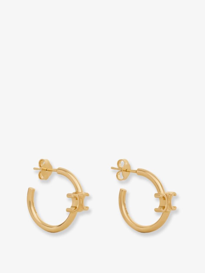 Celine Asimmetric Triomphe Gold Earrings
