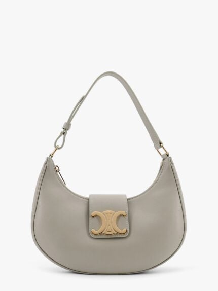 Celine Ava Leather Shoulder Bag With Triomphe Logo