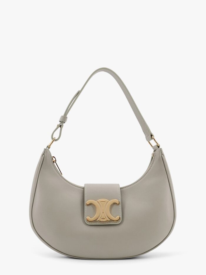 Celine Ava Leather Shoulder Bag With Triomphe Logo