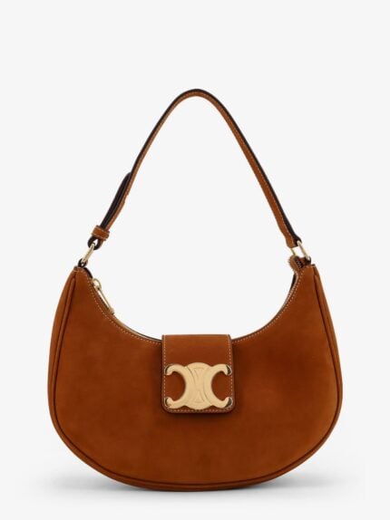 Celine Ava Medium Triomphe Suede Shoulder Bag