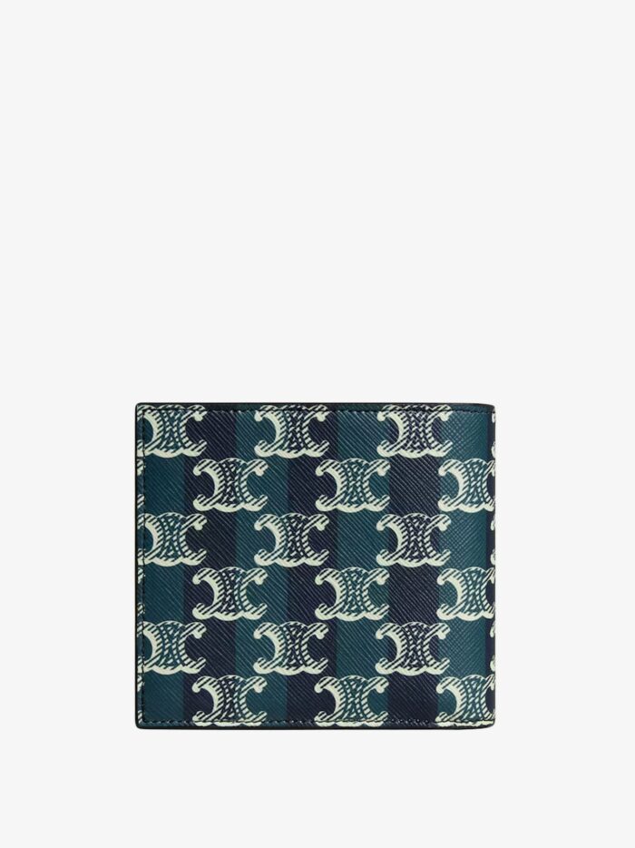 Celine Bi-Fold Triomphe Canvas And Leather Wallet