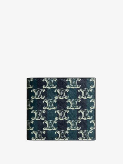 Celine Bi-Fold Triomphe Canvas And Leather Wallet