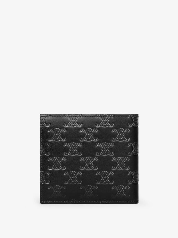 Celine Bifold Leather Wallet With Triomphe Motif