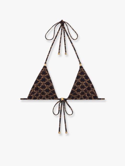 Celine Bikini Top With Triomphe Print
