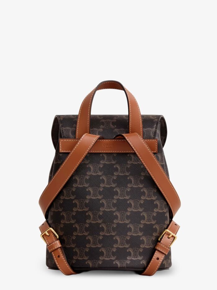 Celine Bonnie Coated Canvas Backpack With Triomphe Logo On The Front