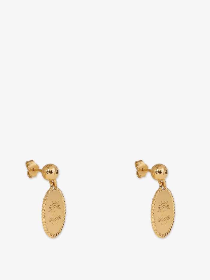 Celine Brass Earrings With Gold Finish