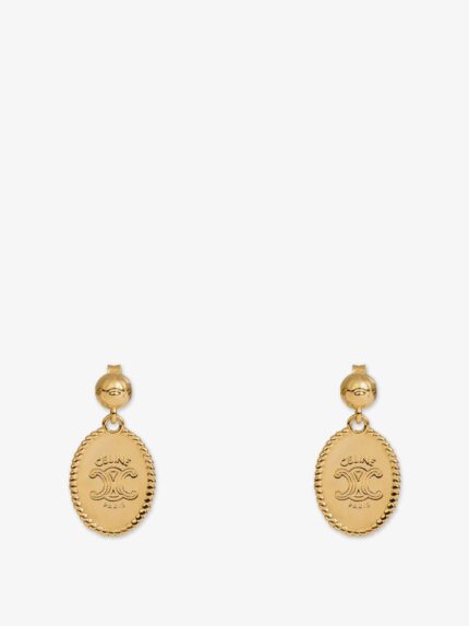 Celine Brass Earrings With Gold Finish