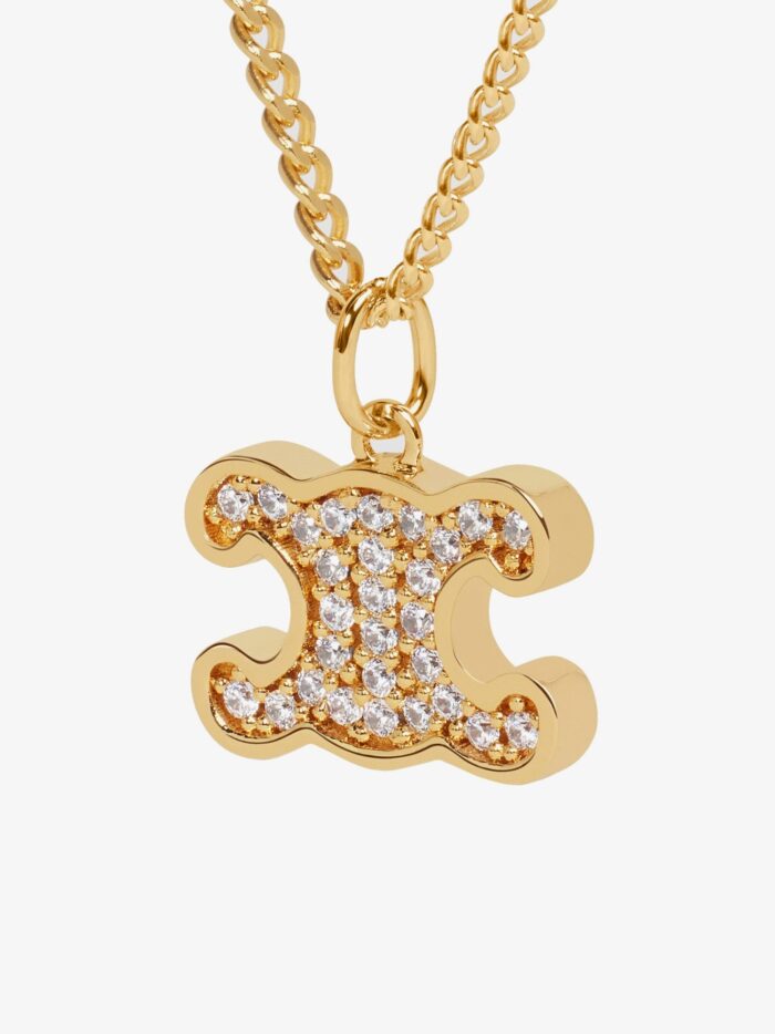 Celine Brass Necklace With Crystals