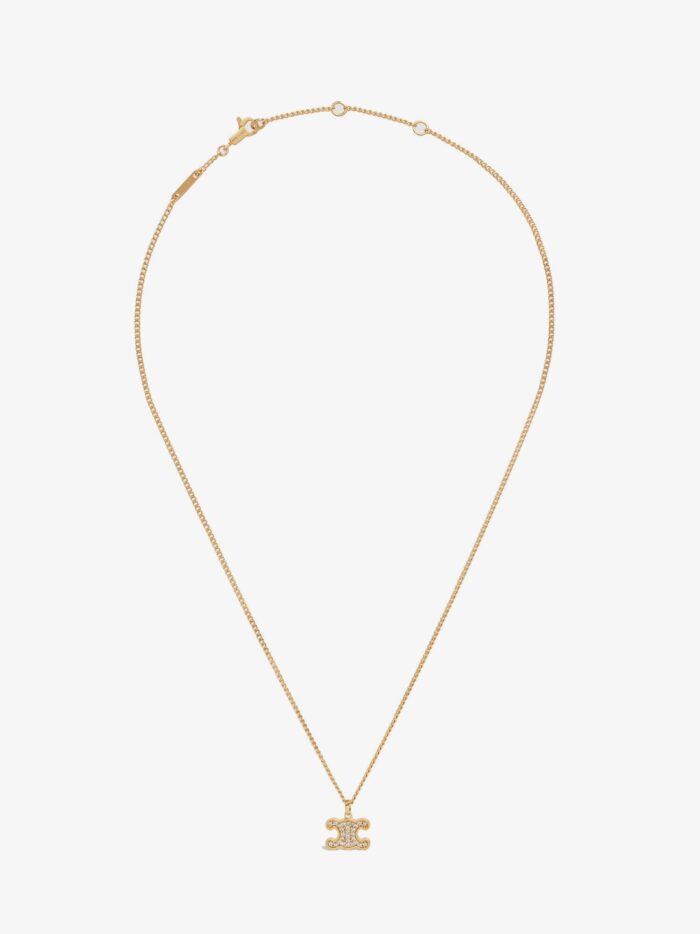 Celine Brass Necklace With Crystals