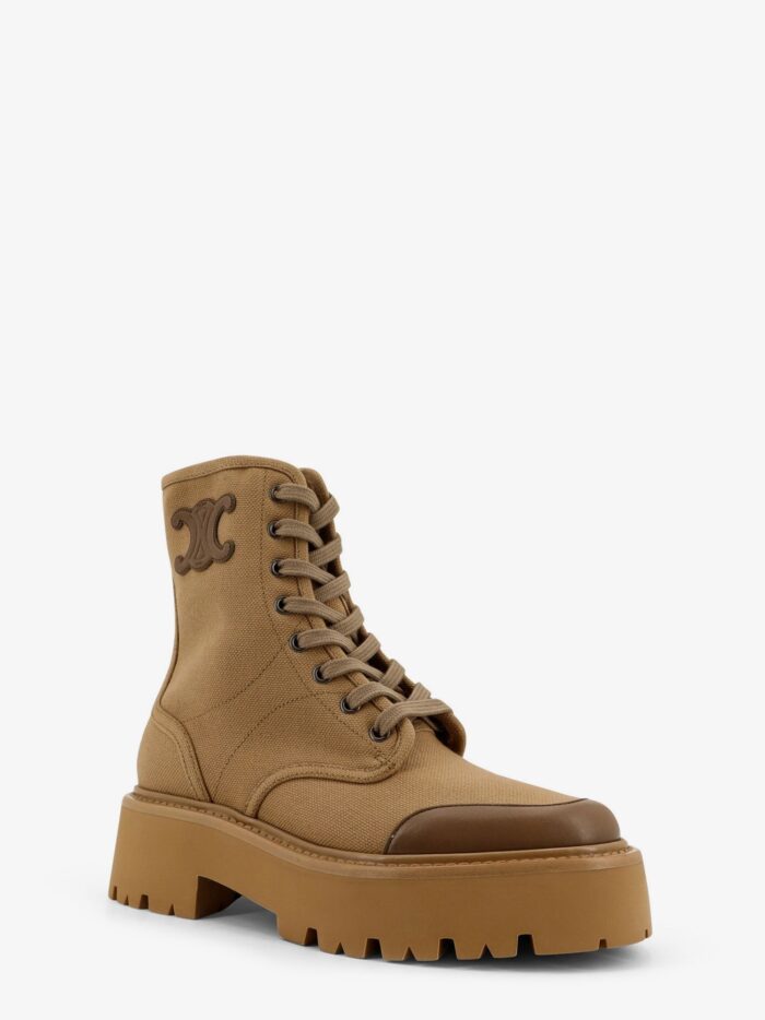 Celine Bulky Canvas And Leather Ankle Boots