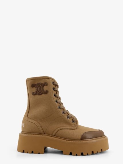 Celine Bulky Canvas And Leather Ankle Boots