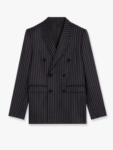 Celine Camden Wool Blazer With Pinstripe Motif