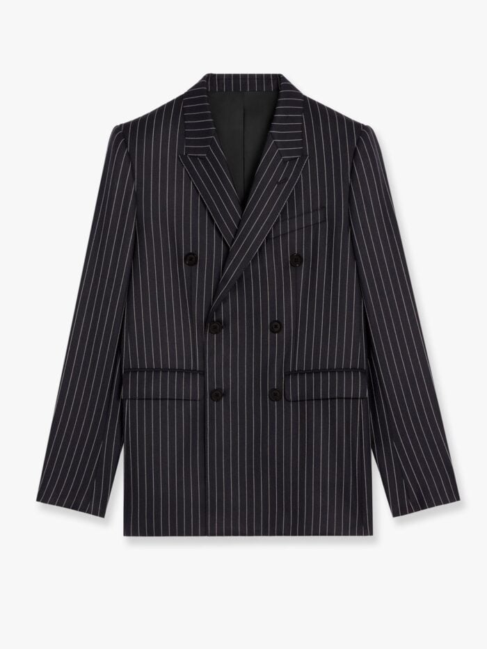 Celine Camden Wool Blazer With Pinstripe Motif