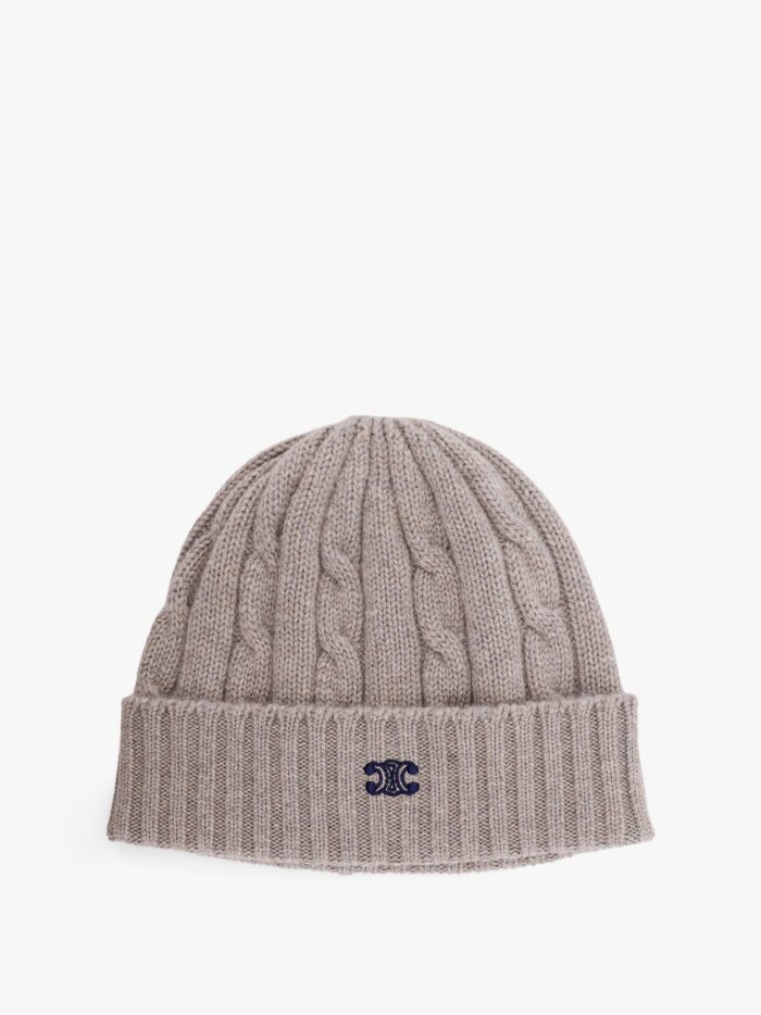 Celine Cashmere Hat With Triomphe Embroidery