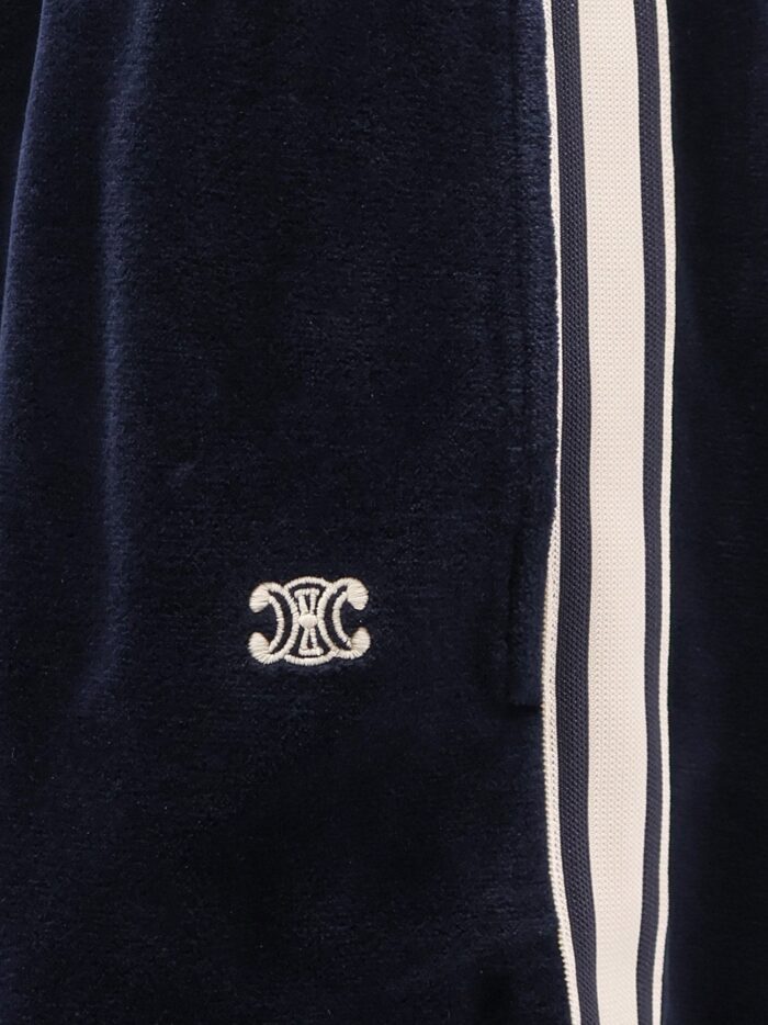 Celine Chenille Jogging Trousers With Triomphe Embroidery